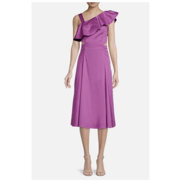 VERONICA BEARD Beilla One-Shoulder Midi Dress Size 16 NWT - Picture 2 of 14